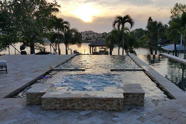 Salt water swimming pool and lap pool next to it in Indian Rocks Beach